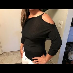 Express Black Cut Out Top w/Chain Straps XS